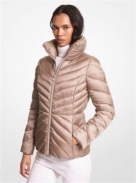 michael kors nylon packable hooded jacket|michael kors anorak.